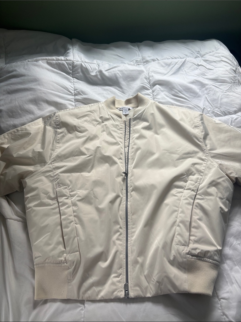 Women’s Cream Athleta Bomber Jacket - Lightweight Zip Front